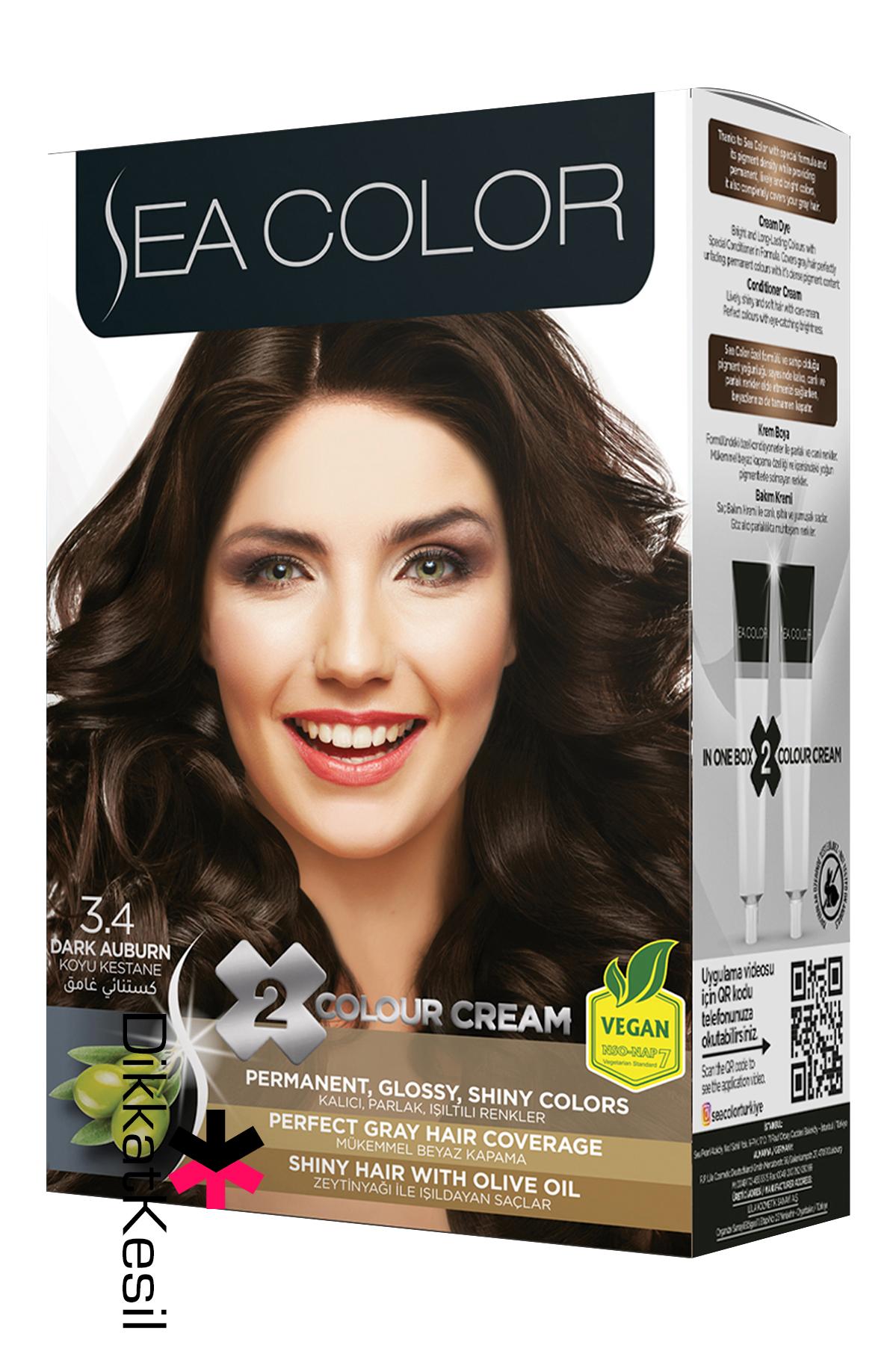 Sea%20Color%203.4%20Koyu%20Kestane%20Renk%20Krem%20Saç%20Boyası%20Set,%20(Seacolor%203.4%20Numara)