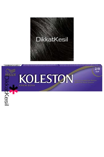 Koleston 2.0 Siyah Renk Krem Saç Boyası Tüp 50 ml, (Wella Koleston 2/0 Numara)