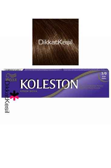 Koleston 3.0 Koyu Kahve Renk Krem Saç Boyası Tüp 50 ml, (Wella Koleston 3/0 Numara)