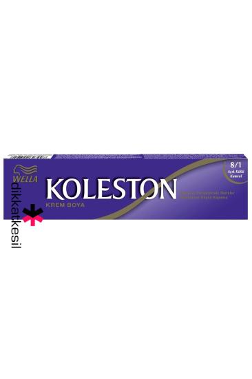 Koleston 8.1 Açık Küllü Kumral Renk Krem Saç Boyası Tüp 50 ml, (Wella Koleston 8/1 Numara)
