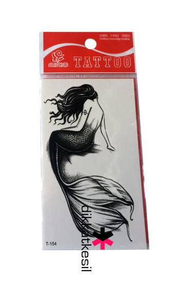 Deniz Kızı Dövmesi, Yapıştırma Geçici Deniz Kızı Siyah Beyaz Dövme, (Temporary Tattoos)