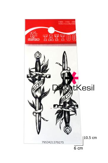 Kılıç Dövmesi, Siyah Beyaz Kılıç Hançer Geçici Dövme, Sticker Dövme Modelleri - Toptan Olunca