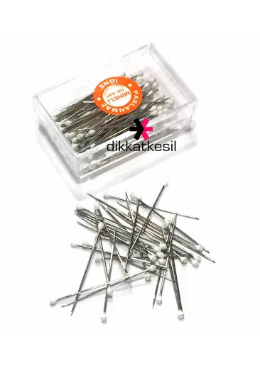Beyaz Mineli Başlı Toplu İğne 30 mm 100 lü, Toplu İğne Çeşitleri - Toptan Olunca