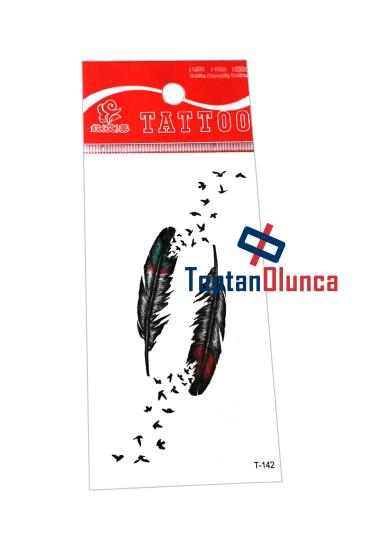 Kuş Tüyü Geçici Dövme, Yapıştırma Tüylü Kuş Geçici Dövme, Tattoo Sticker Çıkartma Dövmeler