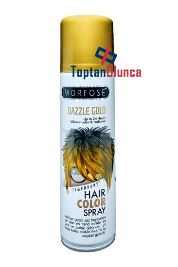 Morfose Dazzle Gold Renkli Saç Spreyi, Altın Sarı Geçici Saç Boyası Renkli Sprey Boyalar