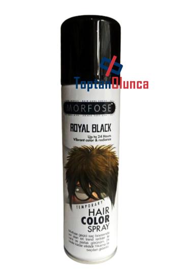 Morfose Royal Black Renkli Saç Spreyi, Siyah Geçici Saç Boyası Renkli Saç Boyaları