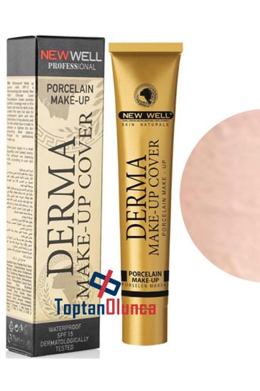 New Well Derma Makeup Cover Yoğun Kapatıcı Porselen Fondöten Gold Rengi No 01 Fondöten Renkleri - Toptan Olunca