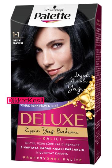 Palette 1.1 Gece Mavisi Renk Deluxe Saç Boyası, 1.1 Saç Boya Çeşitleri - Toptan Olunca